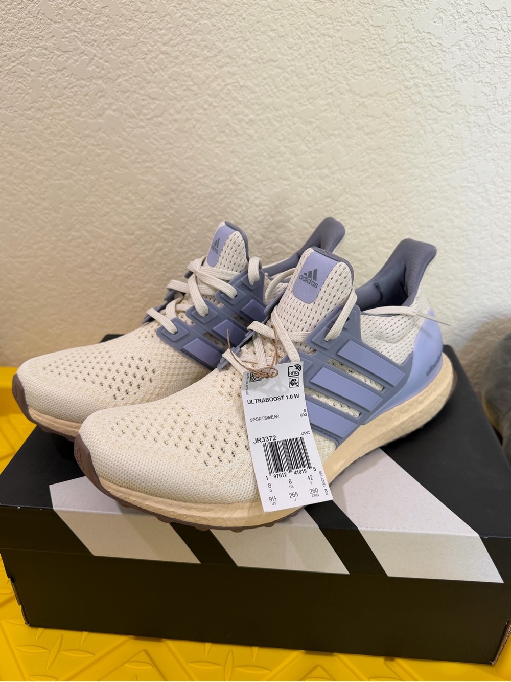 Adidas Women’s Ultraboost 1.0 W Cream and Lavender Running Shoes